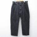 W38★古着 ジーンズ Levis リーバイス 550 メンズ コットン 黒 デニム 26mar05