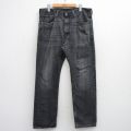 W36★古着 ジーンズ Levis リーバイス 505 メンズ ヒゲ コットン 黒 デニム 26mar24