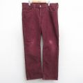 W39★古着 リーバイス Levis 514 コーデュロイ パンツ メンズ エンジ 25sep26 中古 ボトムス ロング