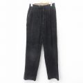 W29★古着 コーデュロイ パンツ メンズ 00年代 00s 太畝 コットン 黒 ブラック 25oct03 中古 ボトムス ロング