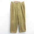 W36★古着 コーデュロイ パンツ メンズ 90年代 90s 太畝 コットン イタリア製 ベージュ系 カーキ 25oct25 中古 ボトムス ロング