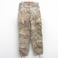 W30★古着 ミリタリー カーゴ パンツ メンズ アーミー ARMY コンバット リップストップ マルチカムカモ レーヨン USA製 ベージュ カーキ 迷彩 25aug08 中古 ボトムス ロング