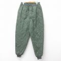 W36★古着 ミリタリー ナイロン キルティング ライナー パンツ メンズ 90年代 90s CWU-9P USA製 緑 26feb04