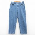 W35★古着 ジーンズ メンズ 90年代 90s テーパード コットン USA製 紺 ネイビー デニム 25feb20 中古 ボトムス ジーパン Gパン ロング パンツ