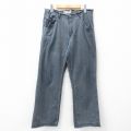 W32★古着 パンツ メンズ 00年代 00s ヘリンボーン コットン 紺系他 ネイビー ストライプ 25may07 中古 ボトムス ロング