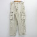 W33★古着 オールドネイビー OLD NAVY カーゴ パンツ メンズ ダック地 コットン 薄ベージュ カーキ 25jun23 中古 ボトムス ロング