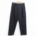 W33★古着 HAGGAR パンツ メンズ 黒 ブラック 25jul07 中古 ボトムス ロング