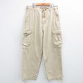 W35★古着 STEVE&BARRYS カーゴ パンツ メンズ コットン 薄ベージュ カーキ 25jul10 中古 ボトムス ロング