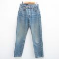 W29★古着 リーバイス Levis 555 ジーンズ メンズ 90年代 90s ヒゲ コットン USA製 薄紺 ネイビー デニム 【spe】 25jul10 中古 ボトムス ジーパン Gパン ロング パンツ