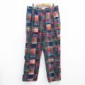 W34★古着 JOS A BANK パンツ メンズ 90年代 90s パッチワーク 紺他 ネイビー 25jul30 中古 ボトムス ロング