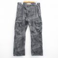W32★古着 ラングラー Wrangler カーゴ パンツ メンズ コットン グレー 迷彩 25aug01 中古 ボトムス ロング