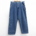 W34★古着 ラングラー Wrangler ペインター パンツ メンズ 紺 ネイビー デニム 25aug05 中古 ボトムス ロング