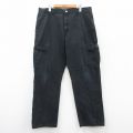 W38★古着 ラングラー Wrangler カーゴ パンツ メンズ コットン 黒 ブラック 25aug08 中古 ボトムス ロング