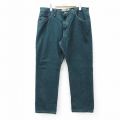 【20%OFF】W36★古着 ラングラー Wrangler ジーンズ メンズ コットン 緑 グリーン デニム 25sep08 中古 ボトムス ジーパン Gパン ロング パンツ