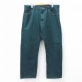 【20%OFF】W37★古着 ラングラー Wrangler ジーンズ メンズ コットン 緑 グリーン デニム 25sep08 中古 ボトムス ジーパン Gパン ロング パンツ