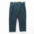 【20%OFF】W38★古着 ラングラー Wrangler ジーンズ メンズ コットン 緑 グリーン デニム 25sep08 中古 ボトムス ジーパン Gパン ロング パンツ