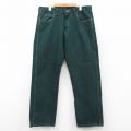 【20%OFF】W36★古着 ラングラー Wrangler ジーンズ メンズ コットン 緑 グリーン デニム 25sep17 中古 ボトムス ジーパン Gパン ロング パンツ