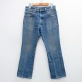 W30★古着 リーバイス Levis ジーンズ メンズ ヒゲ 紺 ネイビー デニム 25sep18 中古 ボトムス ジーパン Gパン ロング パンツ