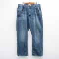 【20%OFF】W36★古着 ラングラー Wrangler ジーンズ メンズ ヒゲ 紺 ネイビー デニム 25sep19 中古 ボトムス ジーパン Gパン ロング パンツ