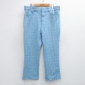 W37★古着 シアーズ パンツ メンズ 80年代 80s 薄紺他 ネイビー チェック 25sep19 中古 ボトムス ロング