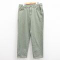 W35★古着 ジーンズ メンズ 90年代 90s コットン USA製 薄緑 グリーン 【spe】 25sep25 中古 ボトムス ジーパン Gパン ロング パンツ