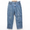 W36★古着 エディーバウアー ジーンズ メンズ コットン 紺 ネイビー デニム 内側フランネル 25oct14 中古 ボトムス ジーパン Gパン ロング パンツ