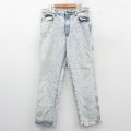 W34★古着 h.i.s ジーンズ メンズ 90年代 90s ケミカルウォッシュ USA製 紺他 ネイビー デニム 【spe】 25oct29 中古 ボトムス ジーパン Gパン ロング パンツ