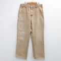 W36★古着 カーハート Carhartt ペインター パンツ メンズ 90年代 90s ワンポイントロゴ ダック地 コットン USA製 ベージュ系 カーキ 【spe】 25nov04 中古 ボトムス ロング