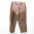 W34★古着 10X ハンティング パンツ メンズ 70年代 70s ダブルニー スエード使用 USA製 タロン 茶系 ブラウン 【spe】 25nov05 中古 ボトムス ロング