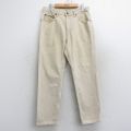 W31★古着 エルエルビーン LLBEAN ジーンズ メンズ 00年代 00s コットン ベージュ カーキ デニム 25nov05 中古 ボトムス ジーパン Gパン ロング パンツ