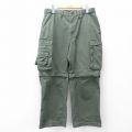 W32★古着 ボーイスカウト デタッチャブル カーゴ パンツ メンズ 濃緑 25nov11