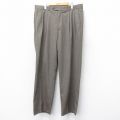 W37★古着 ランズエンド スラックス パンツ メンズ 90年代 90s ウール USA製 茶系他 25dec16