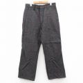 W34★古着 パンツ メンズ ウール 濃グレー他 チェック 26jan30