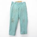 W35★古着 ワーク パンツ メンズ 90年代 90s コットン USA製 薄緑 26feb14