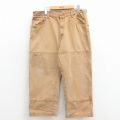 W35★古着 ディッキーズ ペインター パンツ メンズ ダブルニー ダック地 コットン 茶 26mar12