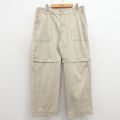 W36★古着 エディーバウアー ベイカー パンツ メンズ リップストップ コットン 薄ベージュ 26mar13