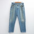 W34★古着 ラングラー ジーンズ メンズ 90年代 90s ヒゲ コットン USA製 紺 デニム 26mar23