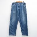 W34★古着 ラングラー ペインター パンツ メンズ 90年代 90s ヒゲ コットン USA製 紺 デニム【spe】 26mar23