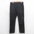 W33★古着 ディッキーズ ワーク パンツ メンズ ダブルニー 黒 26mar24