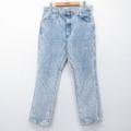 W32★古着 ラスラー ジーンズ メンズ 90年代 90s ケミカルウォッシュ USA製 淡紺 デニム 26mar27