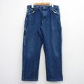 W34★古着 ディッキーズ ペインター パンツ メンズ コットン 紺 デニム 26apr03