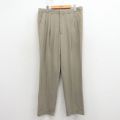 W34★古着 スラックス パンツ メンズ 80年代 80s USA製 薄茶 26apr13
