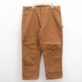 W41★古着 キー ペインター パンツ メンズ 80年代 80s ダブルニー ダック地 大きいサイズ タロン 茶 26apr13