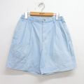 W31★古着 ショート パンツ ショーツ メンズ 90年代 90s コットン 薄紺 ネイビー 24jul12 中古 ボトムス 短パン ショーパン ハーフ