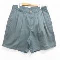 W32★古着 グランドスラム ショート パンツ ショーツ メンズ 90年代 90s ヘリンボーン コットン 緑 グリーン 25apr08 中古 ボトムス 短パン ショーパン ハーフ