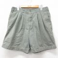 W34★古着 ショート パンツ ショーツ メンズ 00年代 00s コットン 緑系 グリーン 25apr09 中古 ボトムス 短パン ショーパン ハーフ