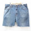 W36★古着 ショート パンツ ショーツ メンズ ヒゲ ELEMENT コットン 紺 ネイビー デニム 25jun23 中古 ボトムス 短パン ショーパン ハーフ