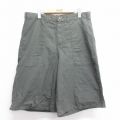 W34★古着 ディッキーズ Dickies ハーフ ベイカー パンツ ショーツ メンズ リップストップ コットン 濃緑系 グリーン 【spe】 25jul07 中古 ボトムス 短パン ショーパン