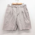 W32★古着 ショート パンツ ショーツ メンズ 90年代 90s コットン グレー系 デニム 25jul17 中古 ボトムス 短パン ショーパン ハーフ