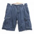 W32★古着 ギャップ GAP ショート カーゴ パンツ ショーツ メンズ コットン 紺 ネイビー 25jul17 中古 ボトムス 短パン ショーパン